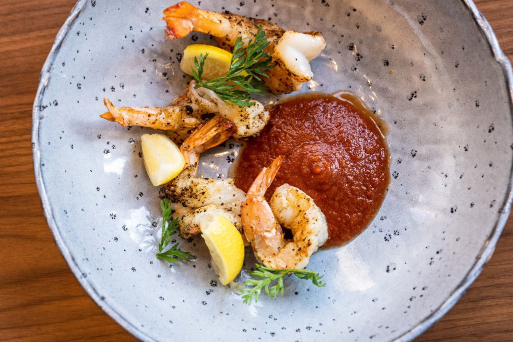 Grilled shrimp cocktail at Guard and Grace