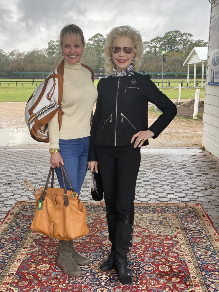 National award-winning equestrian Lacy Baird and Lynn Wyatt await the arrival of Hariry Al Shaqab. (Photo by Shelby Hodge)
