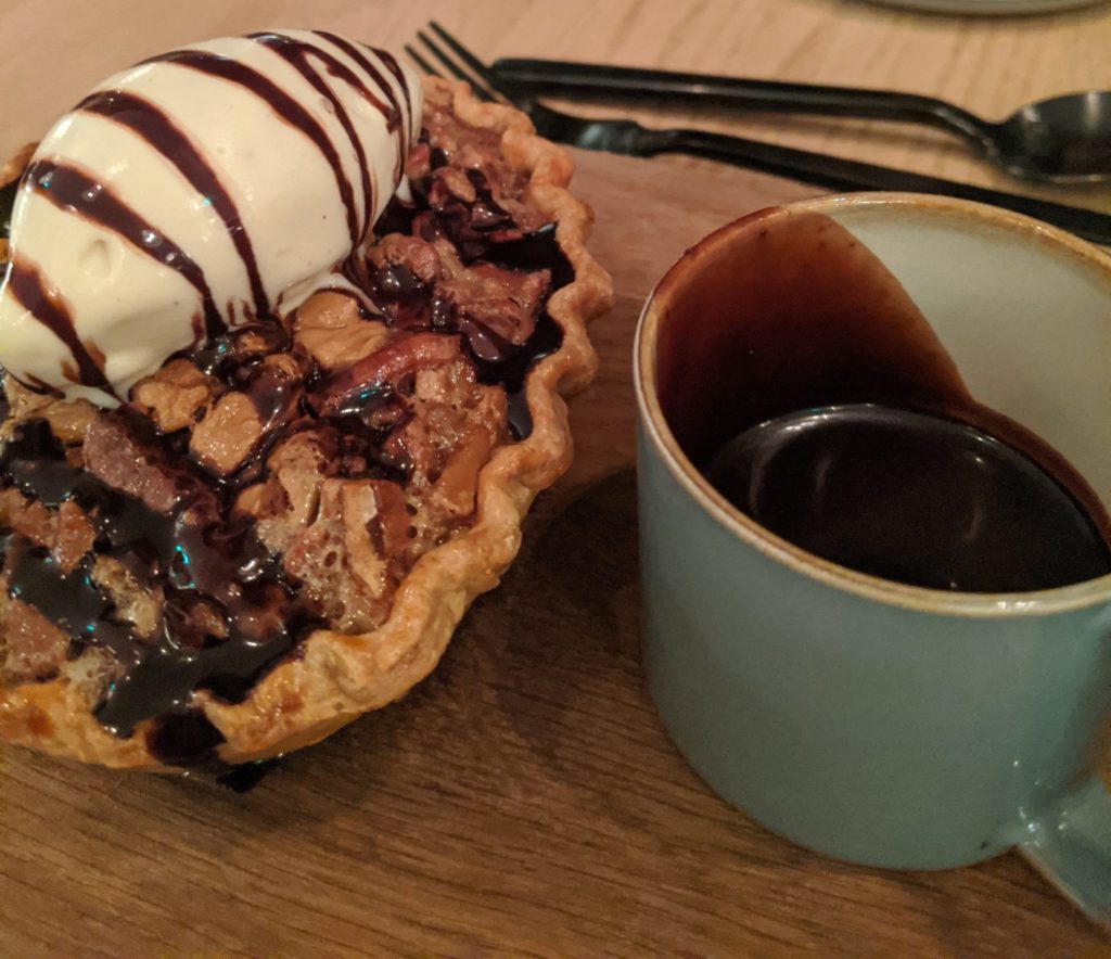 The TX Pecan Pie for 2!!! is delicious. Photo by Megan Ziots