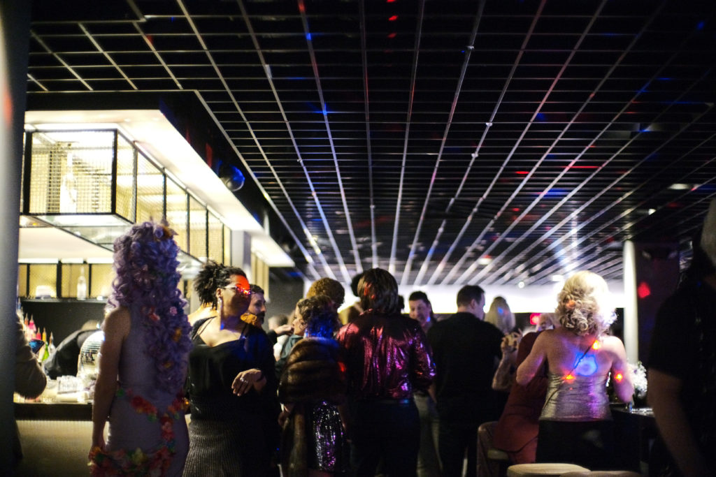 The party scene at the Black Swan when Wiggy Night Fever took over with a costume fundraiser.  (Photo by Daniel Ortiz)