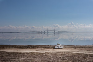 Jane Szabo’s “November 10, Sunshine Skyway,” 2019, highlights the power of nature over man. Szabo, who’s in the collection of the Los Angeles County Museum of Art, is the grand opening solo act for Foto Relevance, set for Saturday, February 8, at the gallery’s new space, on the ground floor of 4411 Montrose.