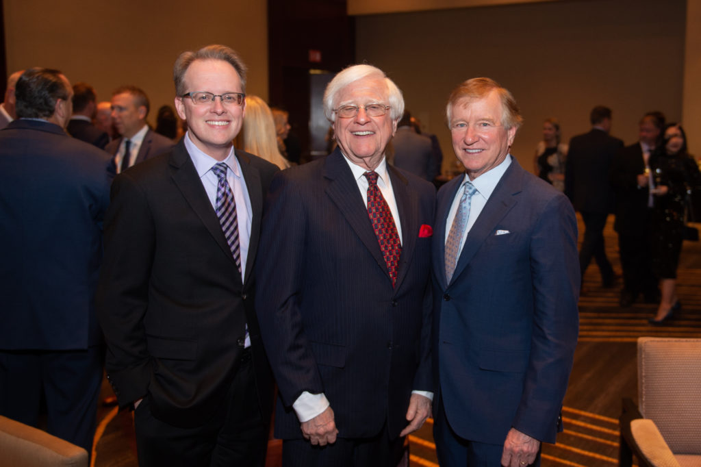 Houston Symphony executive director John Mangum, Jim Shaffer, Jesse Tutor at the Houston Symphony Vintage Virtuoso at the Royal Sonesta Hotel (Photo by Wilson Parish)