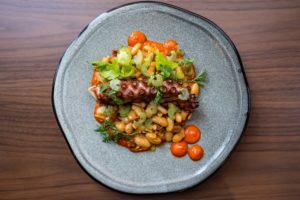 Oak-fired octopus at Guard and Grace