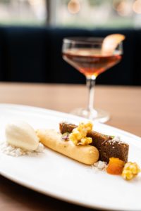 Pumpkin panna cotta with the Truff Luck cocktail at Guard and Grace