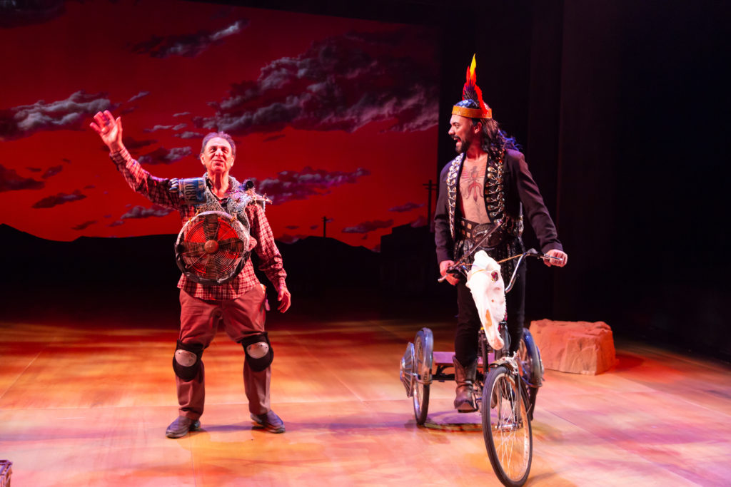 Emilio Delgado and Hugo E. Carbajal in Quixote Nuevo. (Photo by T. Charles Erickson)