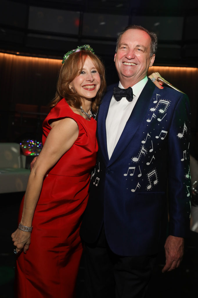 Vicki West & Ralph Burch, wearing the 'musical' jacket he picked up in the men's room. (Photo by Priscilla Dickson)