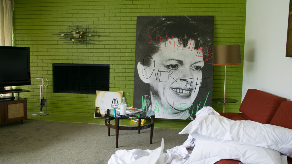 Michael Bevilacqua's "Mephistopheles," 2019, and "Judy, Judy, Judy," 2018, were among the works on view in an edgy show Texas gallerist London Ham rolled out in L.A. at the iconic Chateau Marmont.