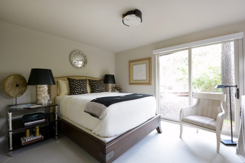 The guest room in the Nixes' Balcones Park home.