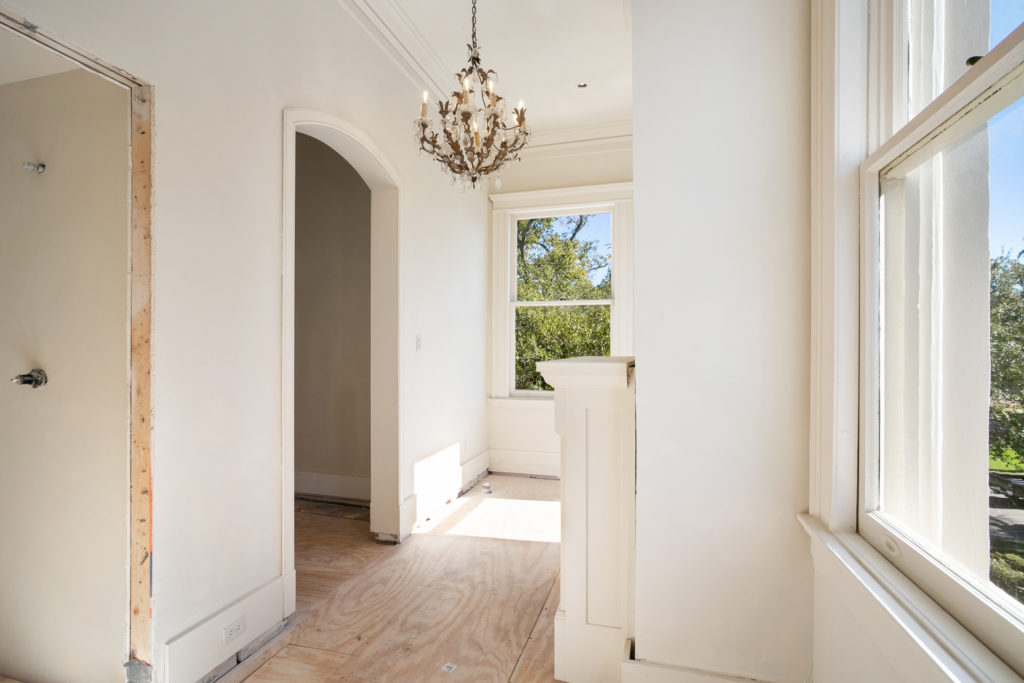The kitchen and bathrooms are ready for renovation.