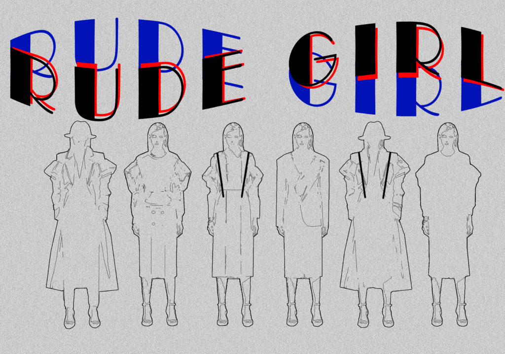 LIE’s fall/winter 2020 collection is inspired by the Rude Boy style from the Jamaican born British workers in the rainy winter of UK in the 1960’s. LIE’s Fall Winter 2020 newly interprets the street mood’s subcultural fashion seen in Rude Boys as a modern Rude Girl; a passionate, confidant woman who loves to be unique and free. (Courtesy of LIE)