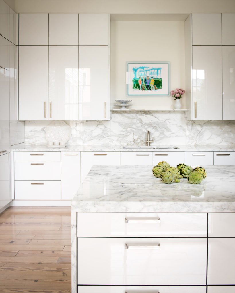 The marble-filled kitchen of Jane Scott Hodges' New Orleans home. (Photo by Paul Costello)