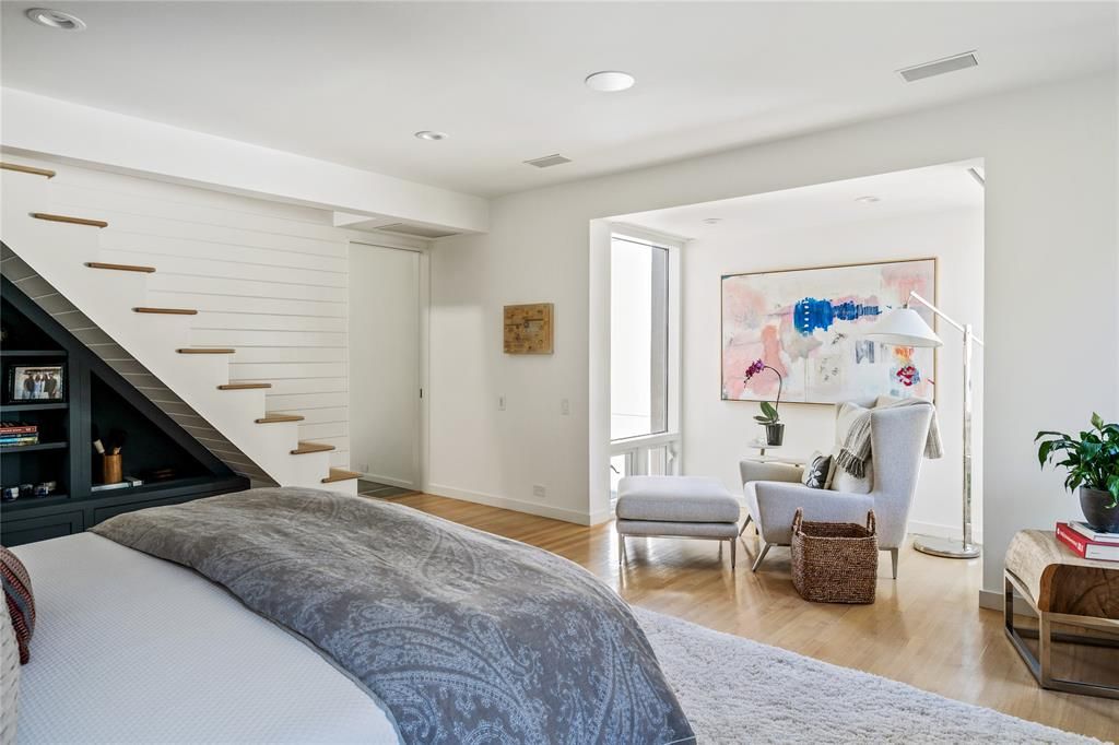 A quiet reading nook in the updated master bedroom. (Photo by Briggs Freeman Sotheby's)