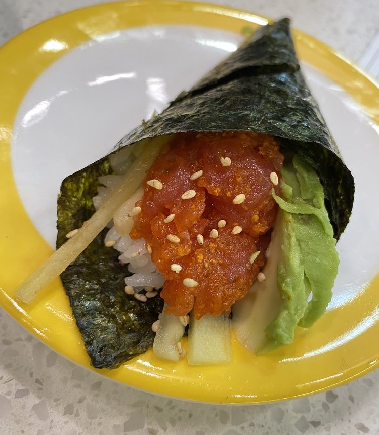 A spicy tuna handroll at Akarii's first location in Mansfield.