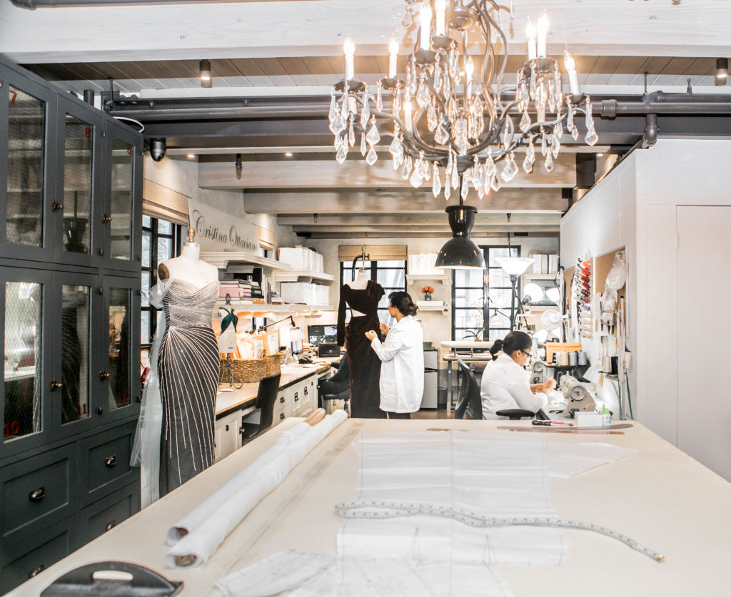 Seamstresses create each Cristina Ottaviano gown by hand in New York. (Photo courtesy of Cristina Ottaviano)
