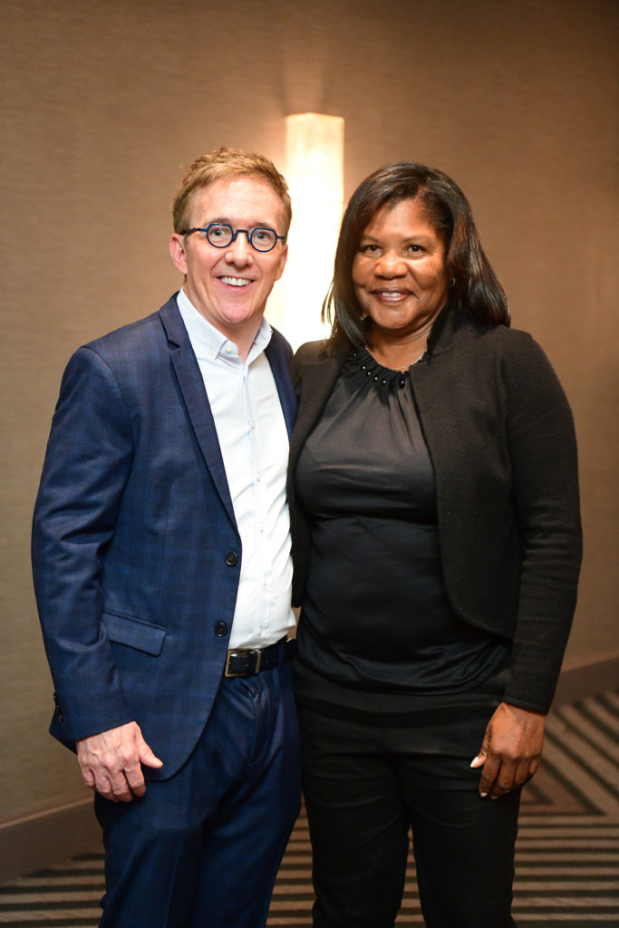 Tennis Express' Brad Blume, Lori McNeil (Photo by Daniel Ortiz)