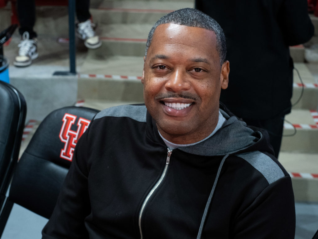 Former NBA star Marcus Camby came to watch UH player. (Photo by F. Carter Smith)