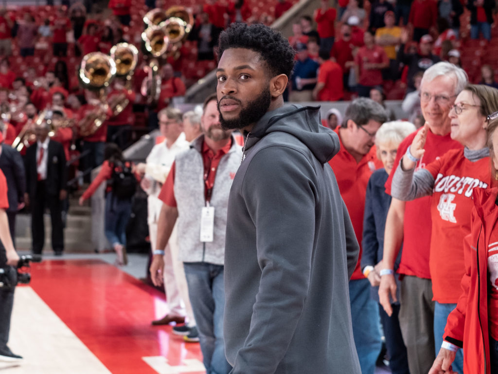 Greg Ward Jr. returned to UH to catch a basketball game. (Photo by F. Carter Smith)