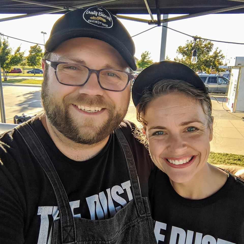 Owner Trey Smith and his wife Shannon frying up some New Orleans flavor.