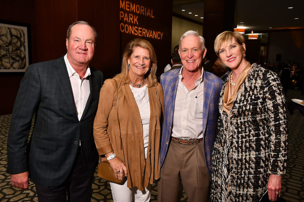 Jeff & Wendy Hines, Steve & Tammy Jenkins  at the annual Memorial Park Conservancy Picnic for the Park Gala at The Omni Hotel Thursday Feb. 20, 2020. (Photo by Dave Rossman)