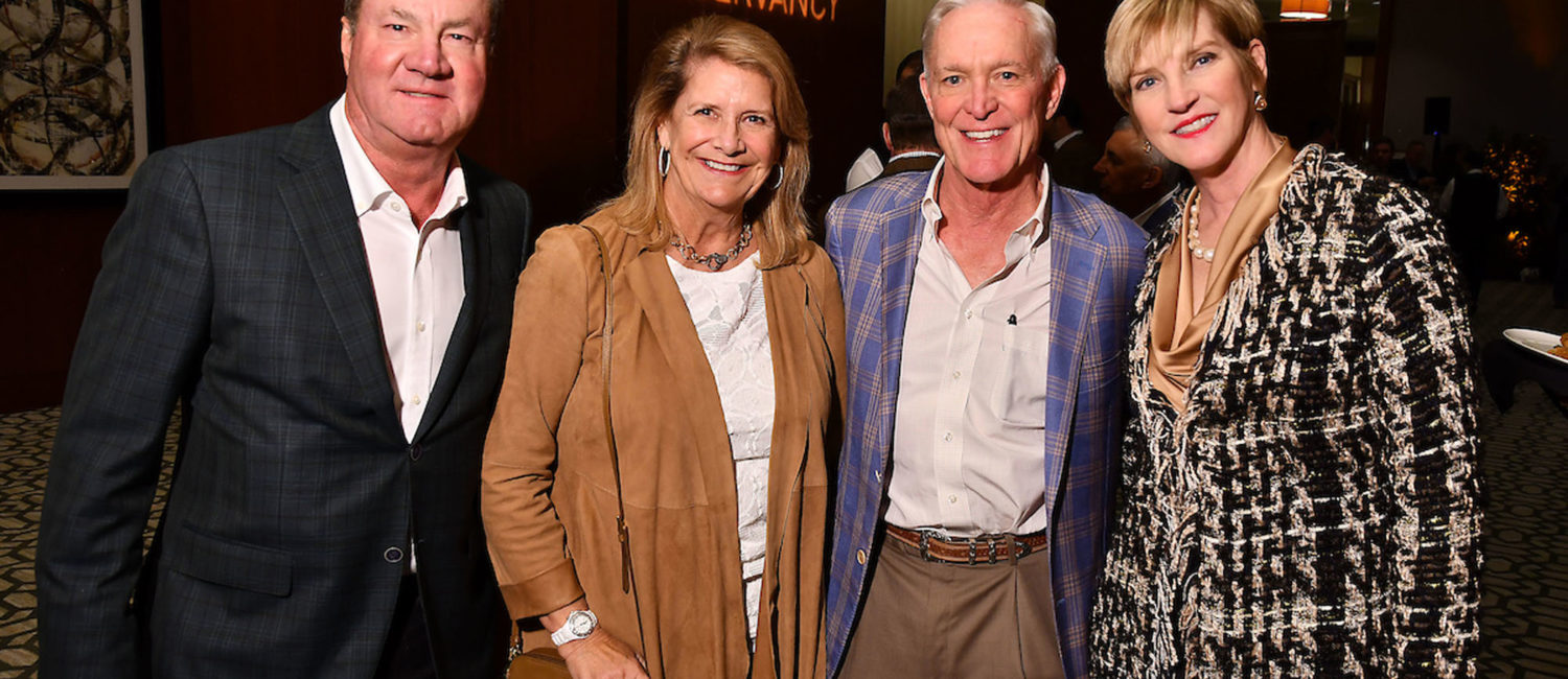 Jeff & Wendy Hines, Steve & Tammy Jenkins  at the annual Memorial Park Conservancy Picnic for the Park Gala at The Omni Hotel Thursday Feb. 20, 2020. (Photo by Dave Rossman)