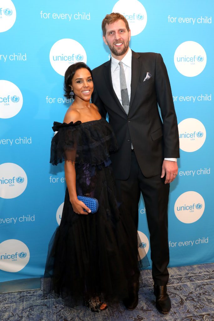 Jessica and UNICEF Ambassador Dirk Nowitzki (Photo by Rick Kern/Getty Images for UNICEF USA)