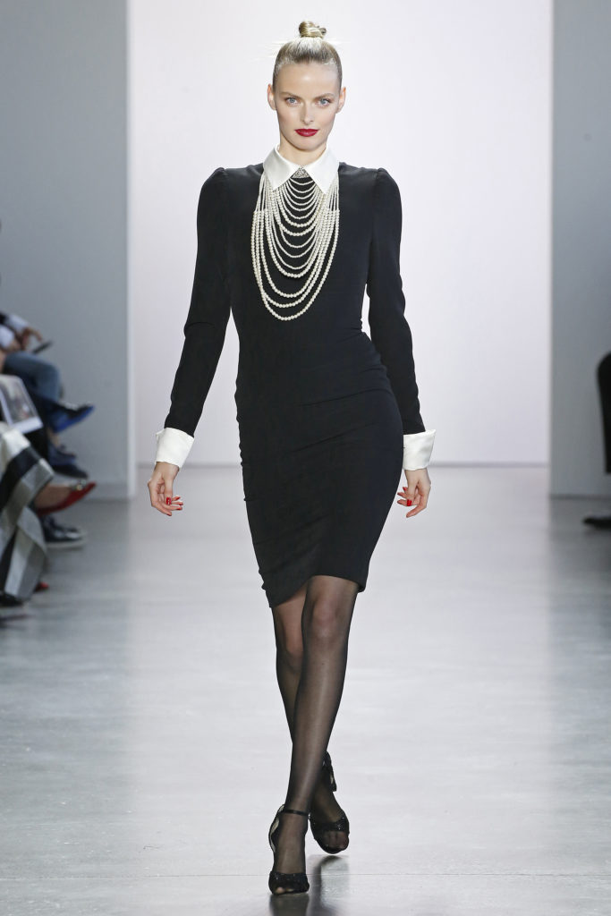 Badgley Mischka little black dress with pearl detail. (Photo courtesy of Badgley Mischka)