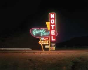 Steve Fitch’s “Grand View Motel, Raton, New Mexico, 12/18/80,” 1980, printed 2015
