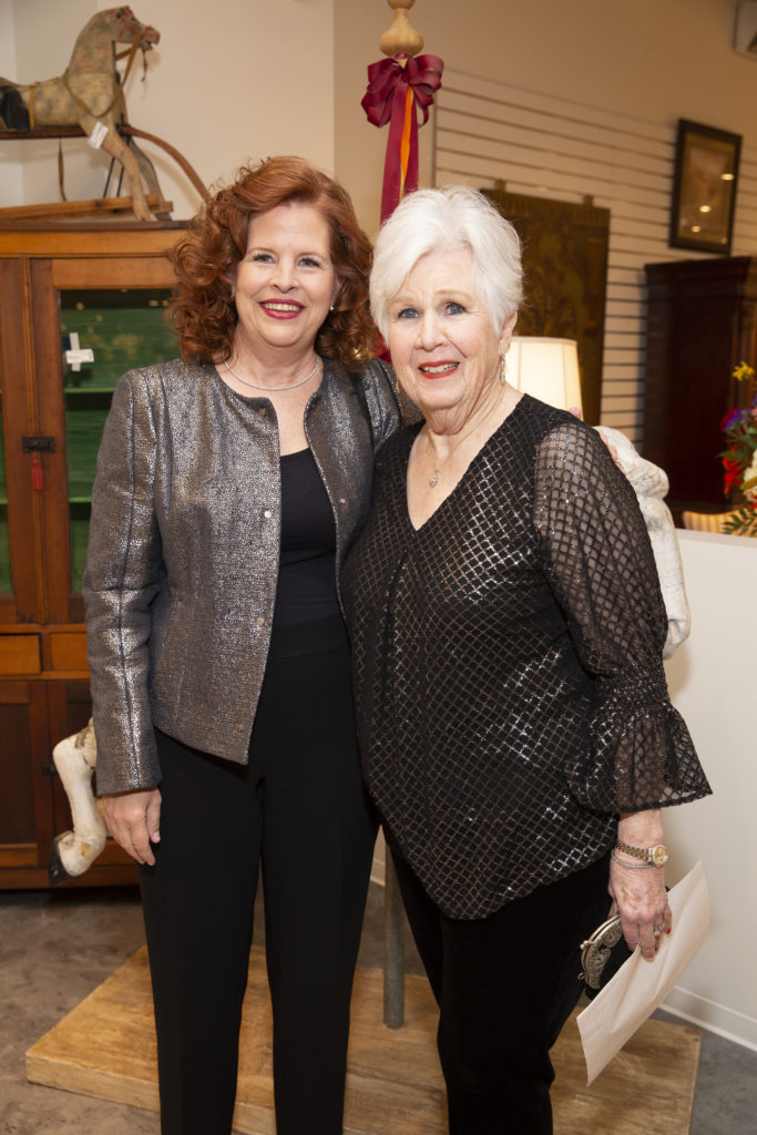 Mary Gannon, Blue Bird Circle president Carolyn Williams at the party celebrating the reopening of the resale shop. (Photo by Jenny Antill)