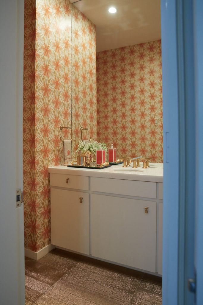 A wallpaper-filled powder room. (Photo by Pär Bengtsson)