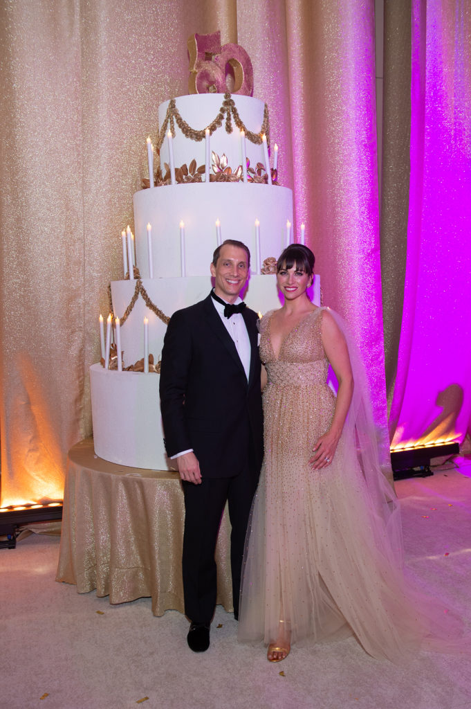 Houston Ballet Ball chairs Nick and Beth Zdeblick in Oscar de la Renta (Photo by Wilson Parish)