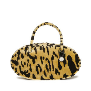 PILL BOX BAG IN LEOPARD BROCADE