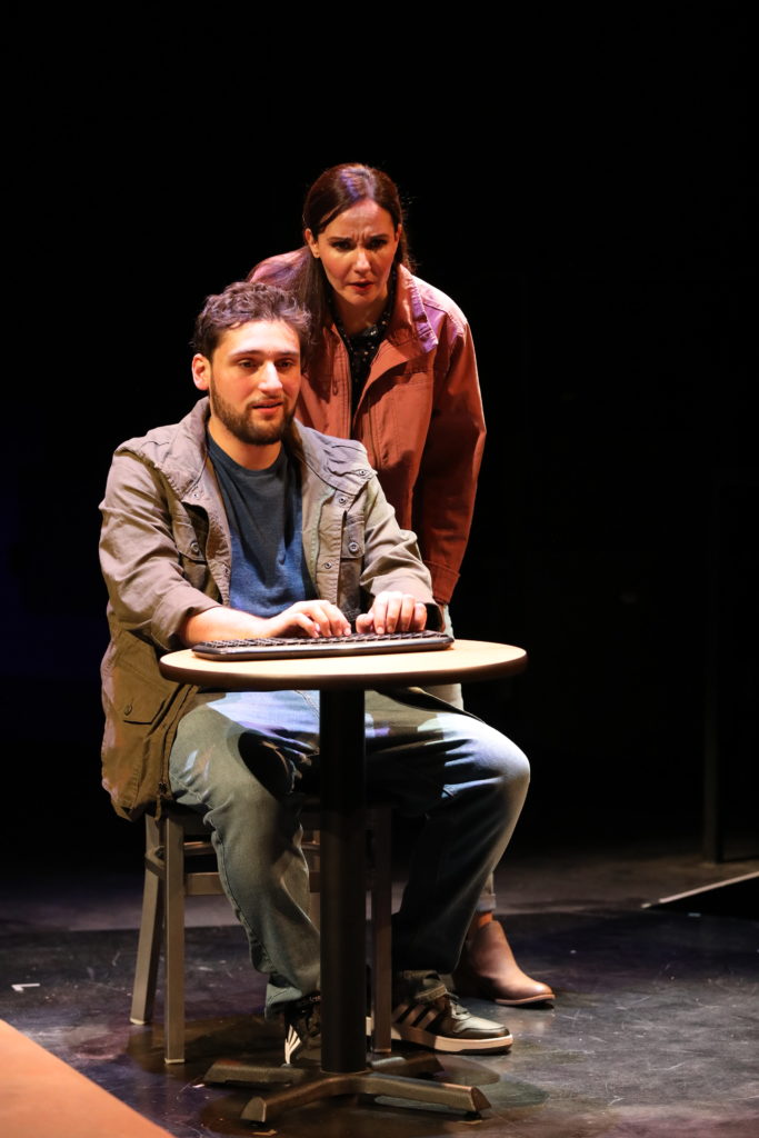 Patricia Duran and Gabriel Regojo in Stages' production of Water by the Spoonful. (Photo by Amitava Sarkar.)