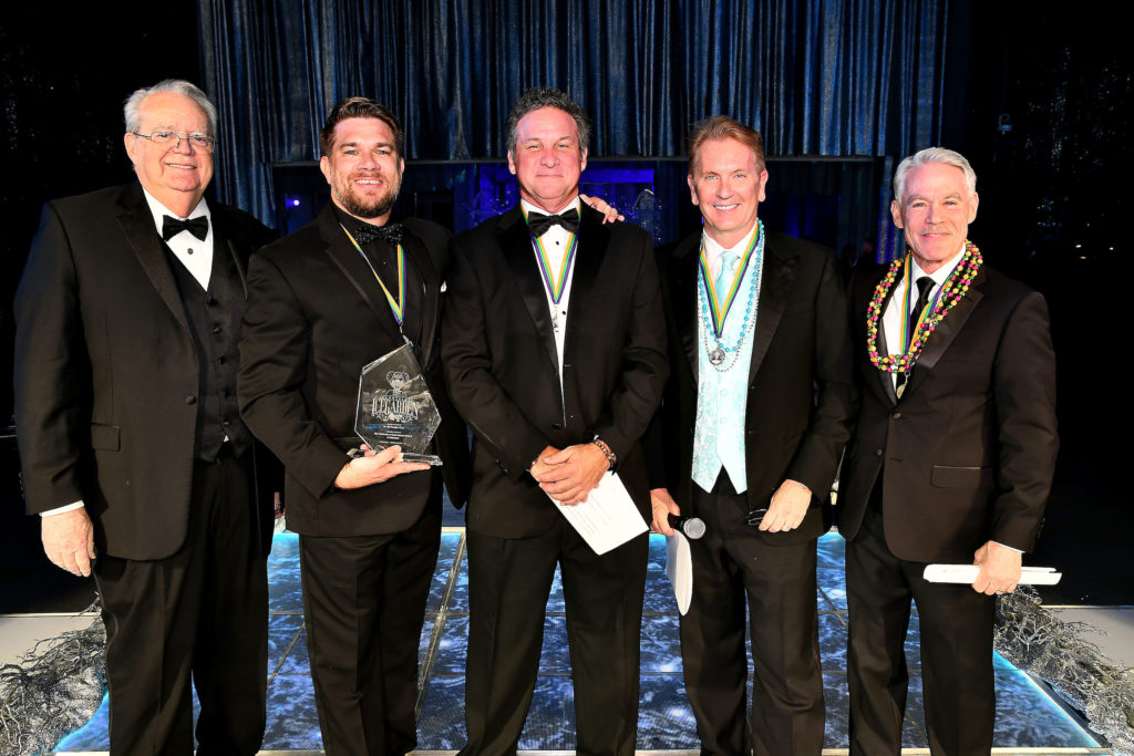 Dr. Ben Raimer, honoree Dr. Jeff Temple, Bob Slovak, Frank Billingsley, Tom Koch (Photo by Gary Fountain)