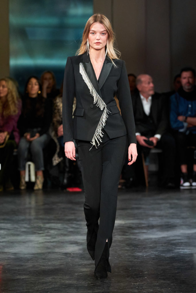 Veronica Beard Clarise dickey jacket, Jessamy pants, Jovanna booties. (Photo by Imaxtree)