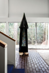 A sculpture by Rice architect Jim Weiner, "Witch’s Hat," 1972. (Photo by Pär Bengtsson)