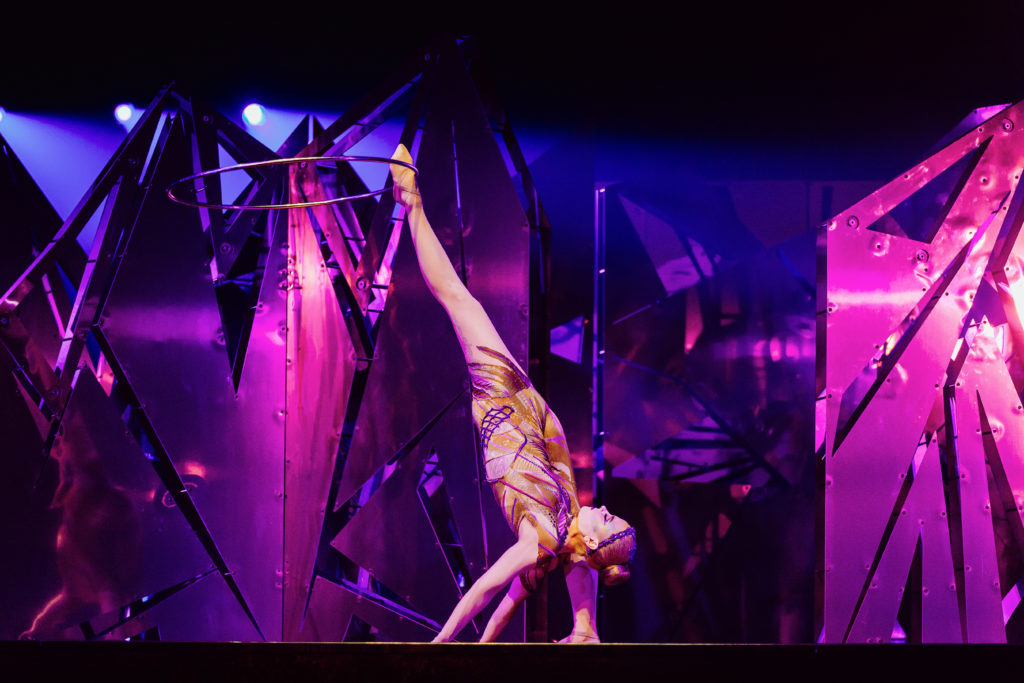 While we're not planning a casino heist, we know to call the Hula Hoops dancer if we do. (Photo by Photos Marie-Andrée Lemire / Costumes Dominique Lemieux / Cirque du Soleil 2019 )