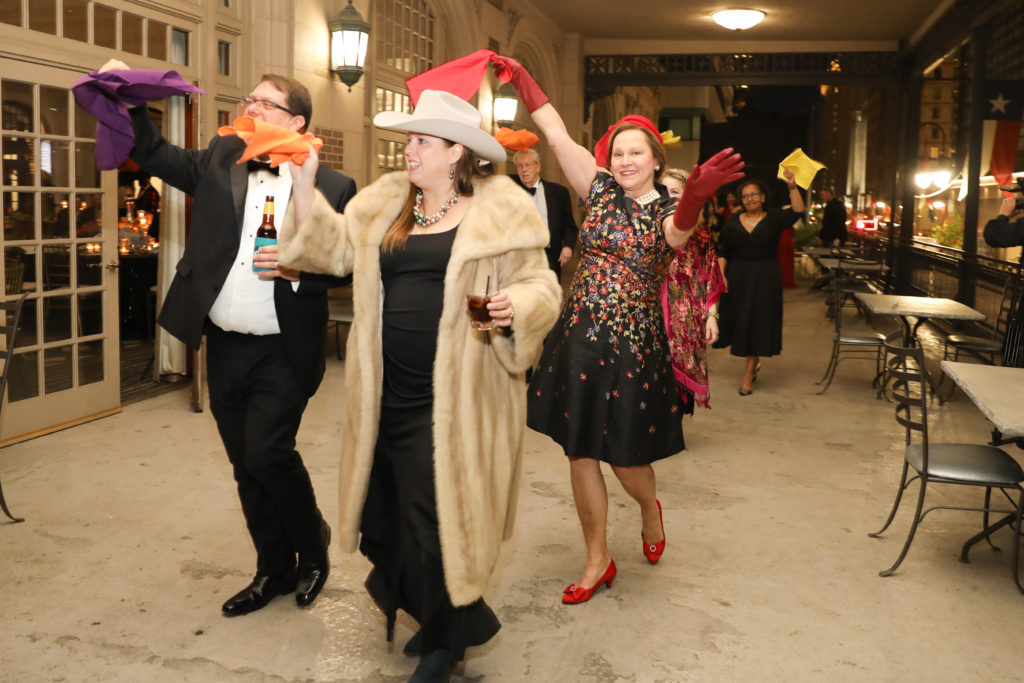 Second line parade through the Crystal Ballroom at The Rice (Photo by Priscilla Dickson)