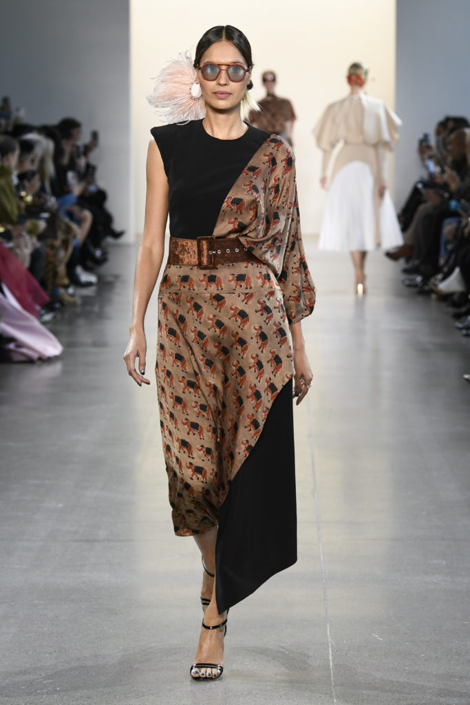 Bibhu Mohapatra rust organic silk block print Jodhpur dress. (Photo by Yannis Vlamos/Indigital.tv)