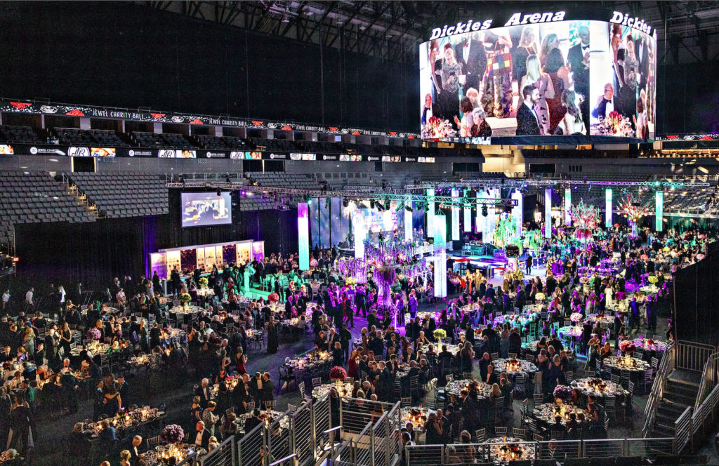 Visionary designer Bill Robertson transformed Dickie's Arena in Fort Worth into a floral wonderland. (Photo by Steve Wrubel)
