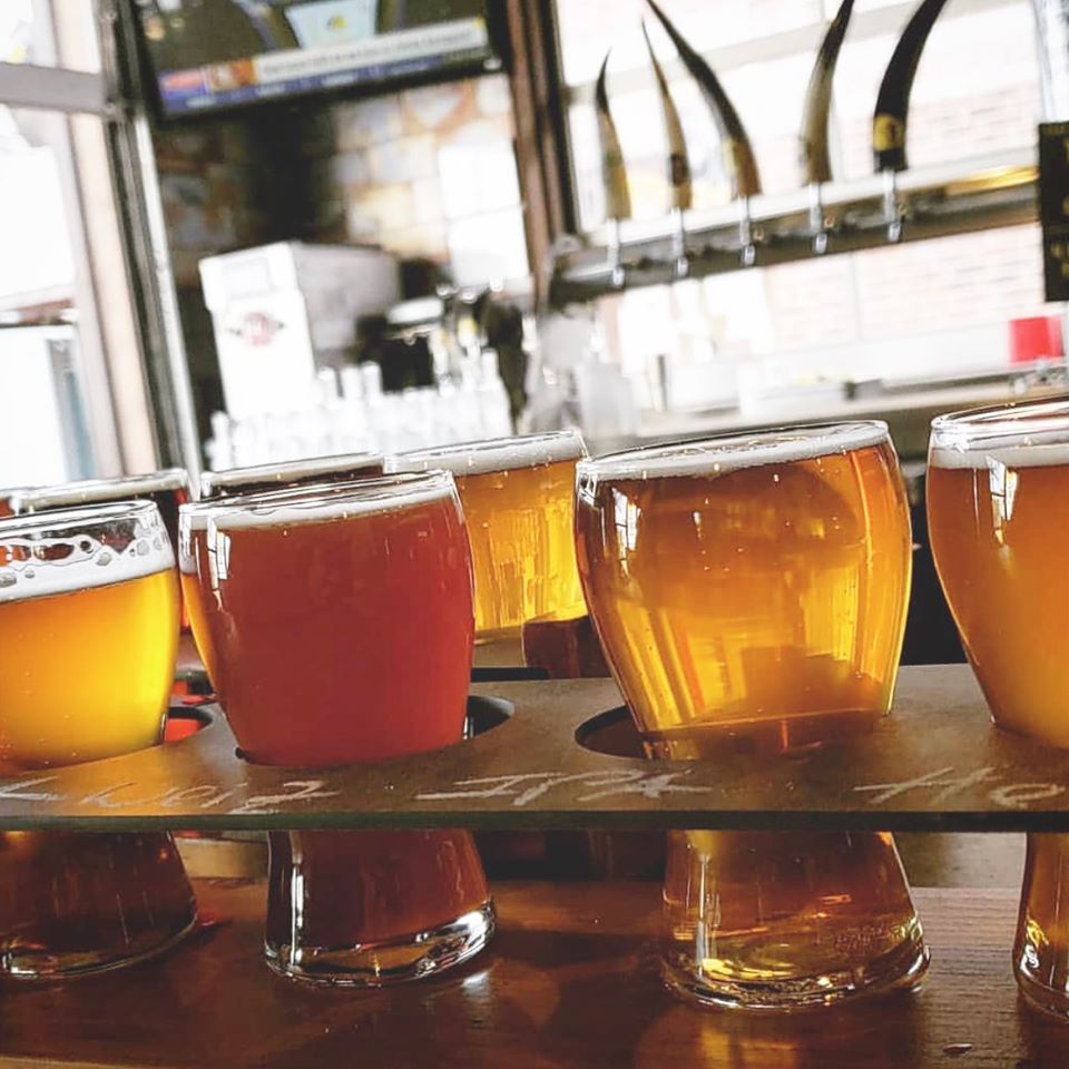 A sampling of beers from By the Horns Brewery shows what's on tap for Second Rodeo.