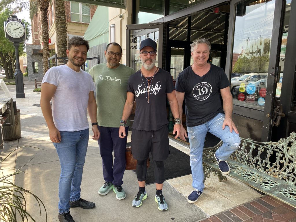 Clark Cooper Concepts team working at Coppa Osteria Josep Prats, Marc Cantu, Grant Cooper, Charles Clark (Photo by Shelby Hodge)