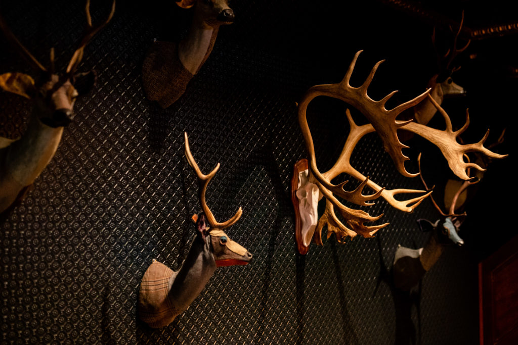 Antlers line the walls of the Turner's bar. (Photo by Kirsten Gilliam) 