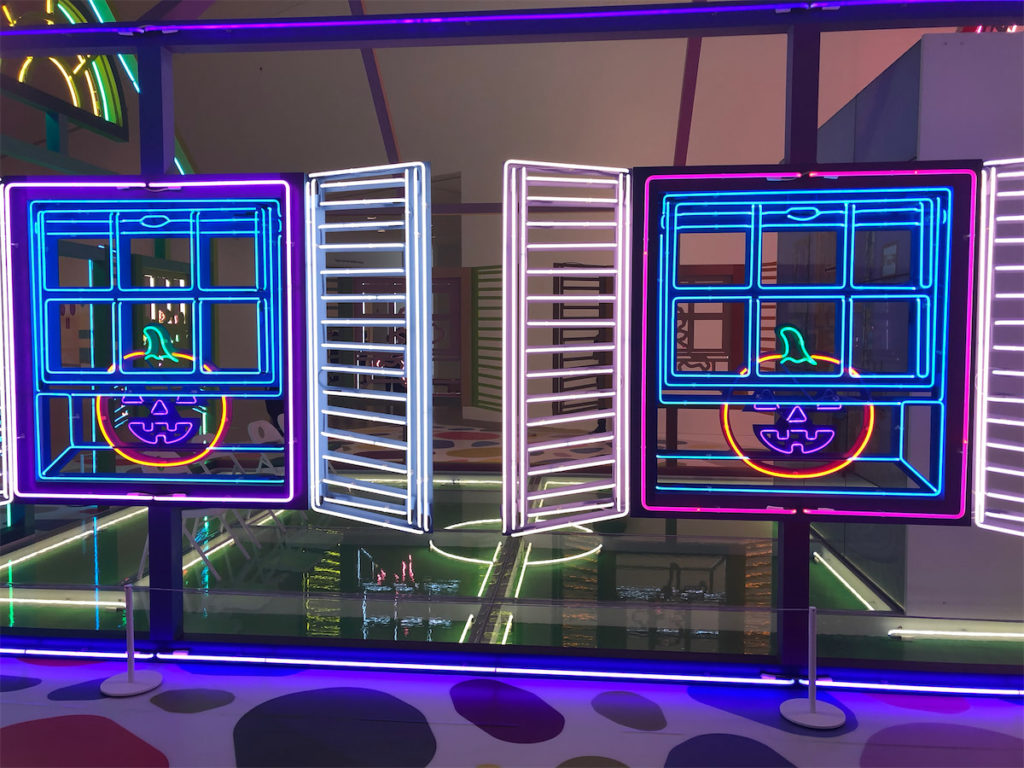 Only four people can go inside of the Neon House at once. (Photo by Megan Ziots)