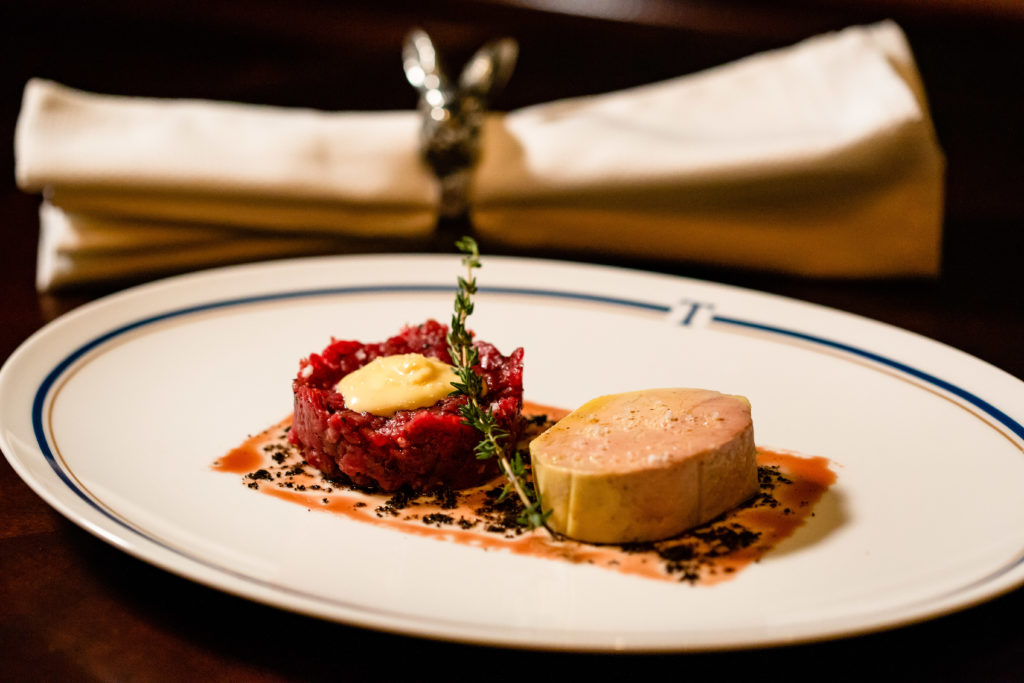 Chef Robert Del Grande's steak tartare and foie gras torchon served at Turner's. (Photo by Kirsten Gilliam) 