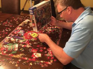 Jigsaw puzzles present a friendly diversion during the COVID-19 pandemic for those staying at home. (Photo by Rosemary Schatzman)