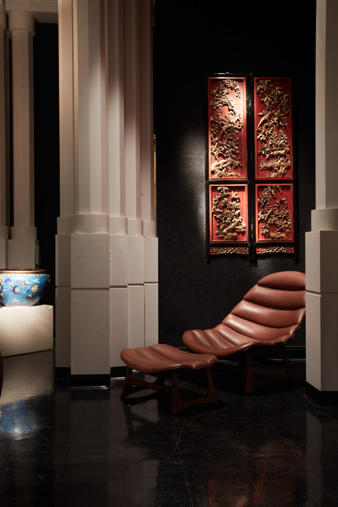 A mid-20th-century leather chair and ottoman by Adrian Pearsall, in pristine condition. (Photo by Pär Bengtsson)