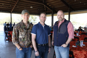 Alley Theatre Sporting Clays Philip Armes, Jon Olson, Colter Lewis. Photo by Priscilla Dickson