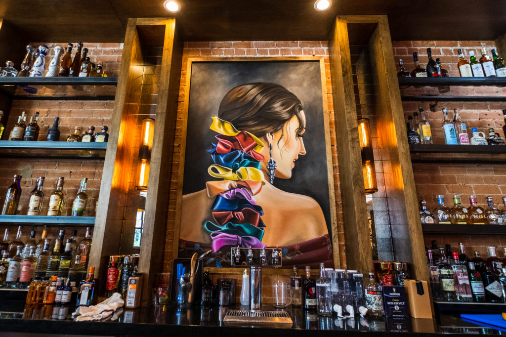 Primo's colorful bar is ready to pour.