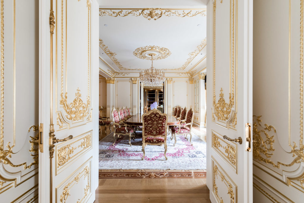 The dining room is large enough for a seated party of 12. (Photo courtesy Douglas Elliman )