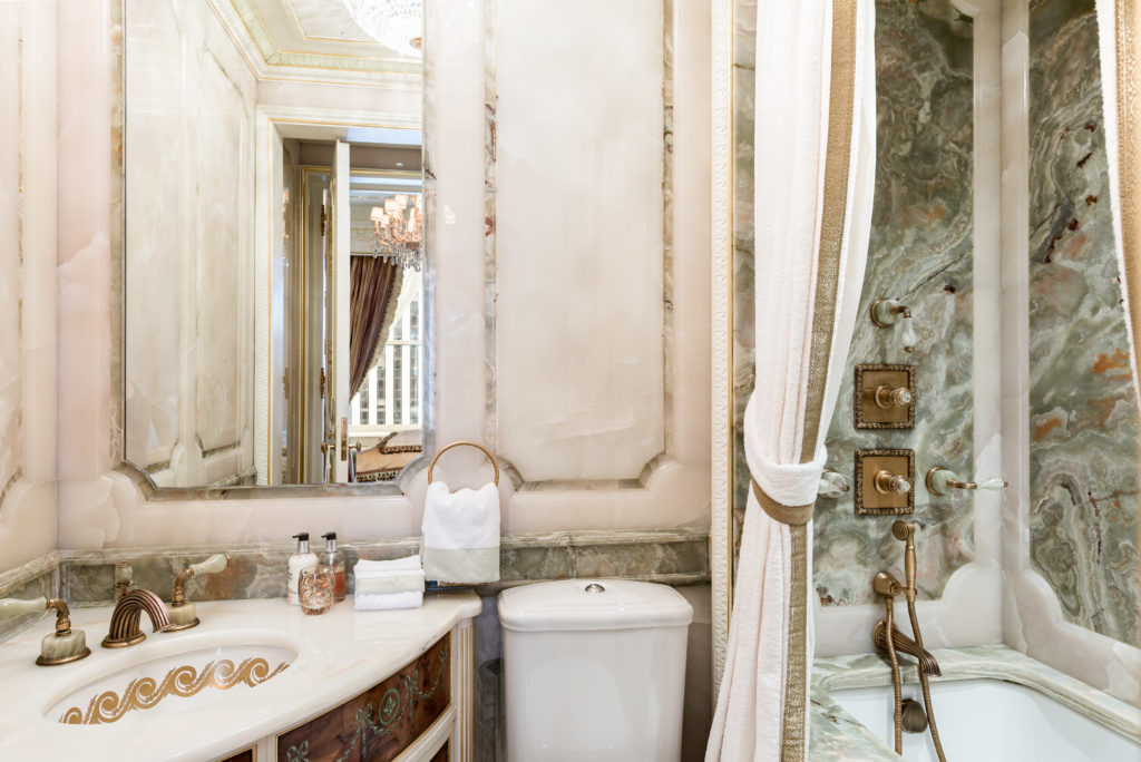 The bathroom rival anything at the Ritz Hotel in Paris. (Photo courtesy Douglas Elliman )